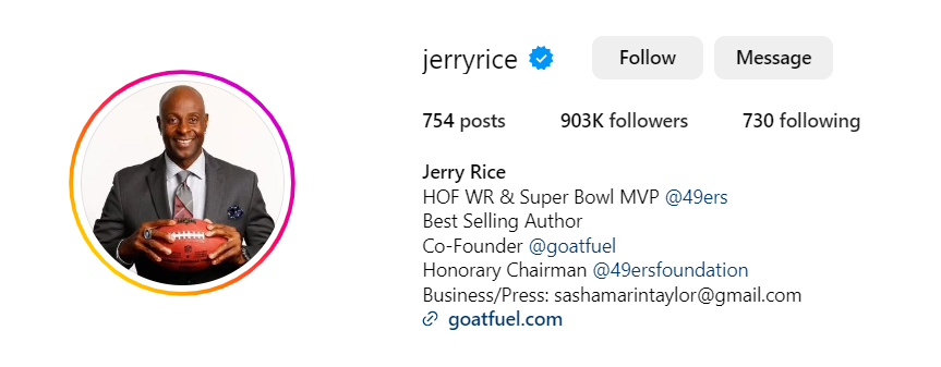 Jerry Rice Instagram